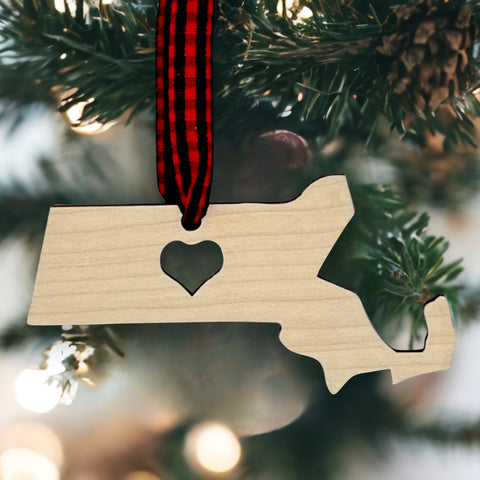 Massachusetts Heart Ornament