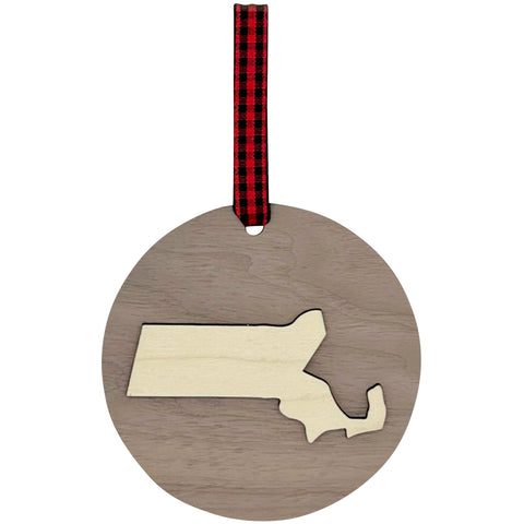 Massachusetts Raised Ornament