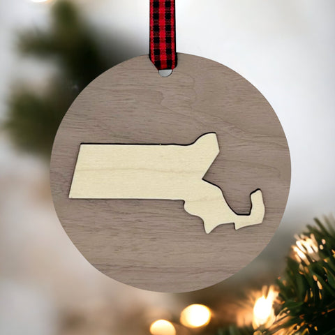 Massachusetts Raised Ornament