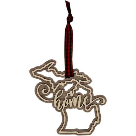 Michigan Home Double Layer Ornament