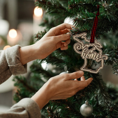 Michigan Home Double Layer Ornament