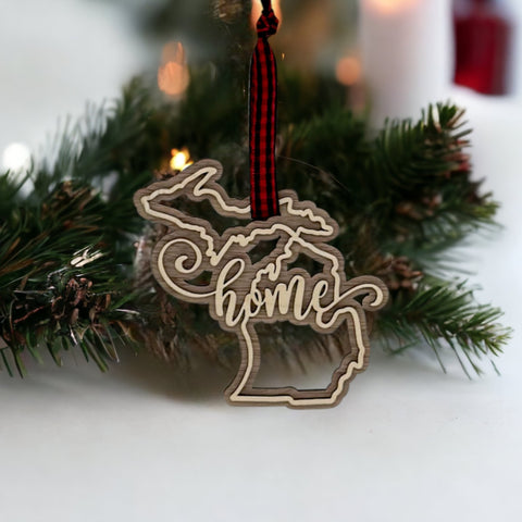 Michigan Home Double Layer Ornament