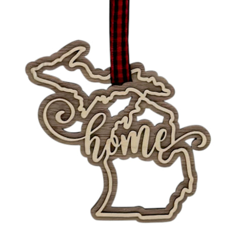 Michigan Home Double Layer Ornament