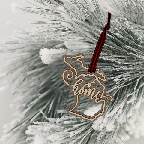 Michigan Home Double Layer Ornament