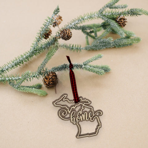 Michigan Home Double Layer Ornament