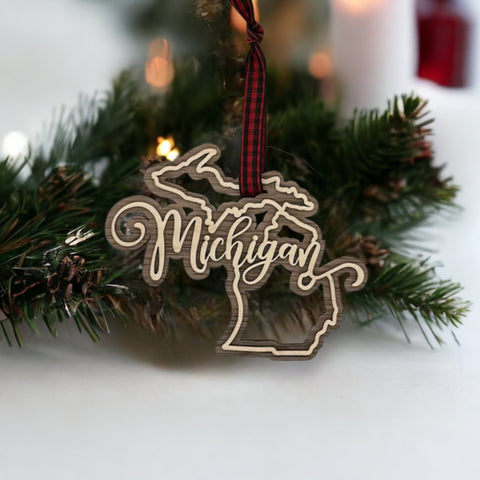 Michigan Double Layer Ornament
