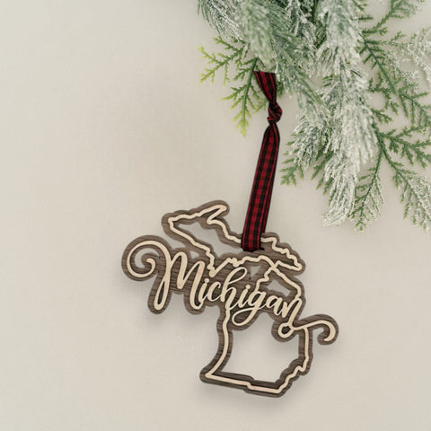 Michigan Double Layer Ornament