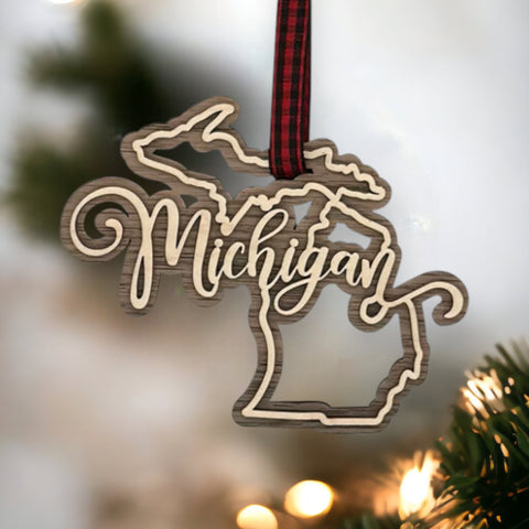 Michigan Double Layer Ornament