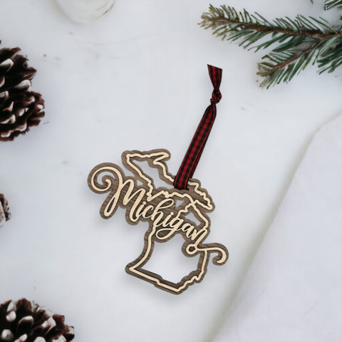 Michigan Double Layer Ornament