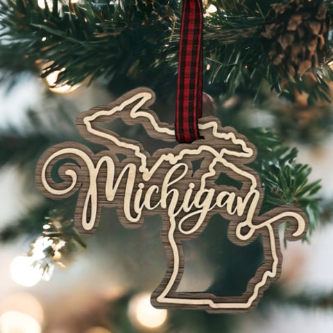 Michigan Double Layer Ornament