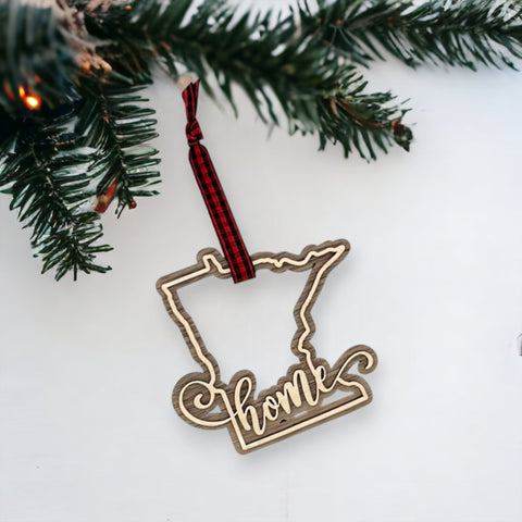 Minnesota Home Double Layer Ornament