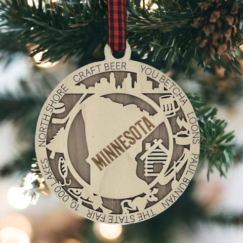 Unwrap the spirit of Minnesota with our State Highlights Ornament!  Elevate your holiday decor with Gopher pride and iconic moments. Immerse yourself in the charm of the North Star State!