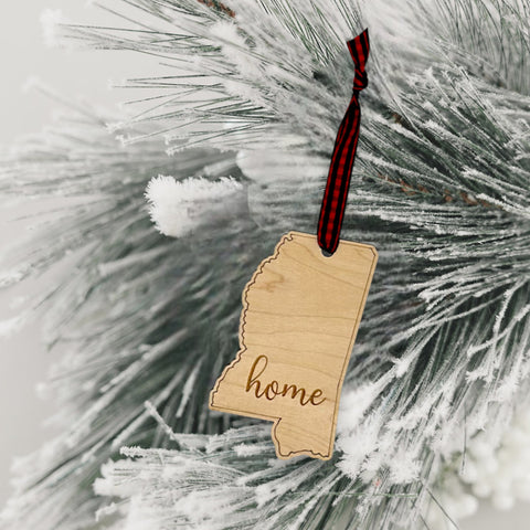 Mississippi Home Script Ornament