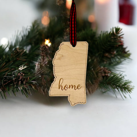 Mississippi Home Script Ornament