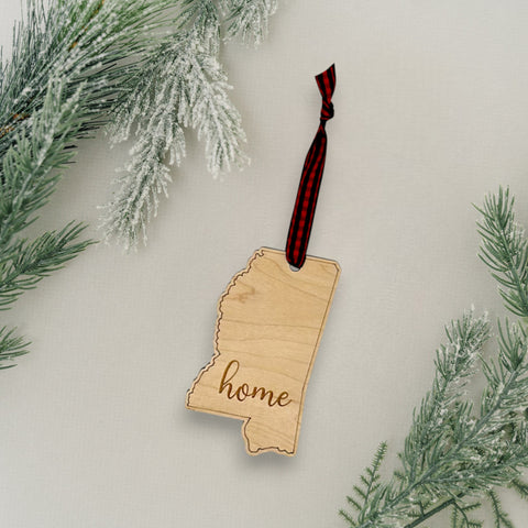 Mississippi Home Script Ornament