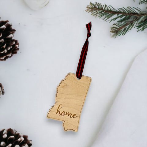 Mississippi Home Script Ornament