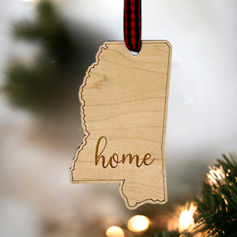 Mississippi Home Script Ornament