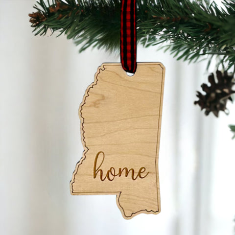 Mississippi Home Script Ornament