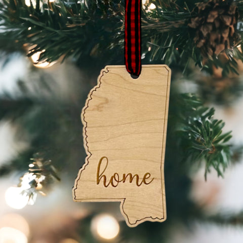 Mississippi Home Script Ornament