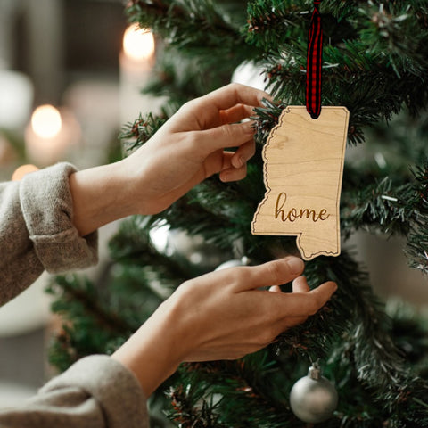 Mississippi Home Script Ornament