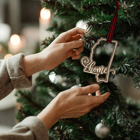 Mississippi Home Double Layer Ornament