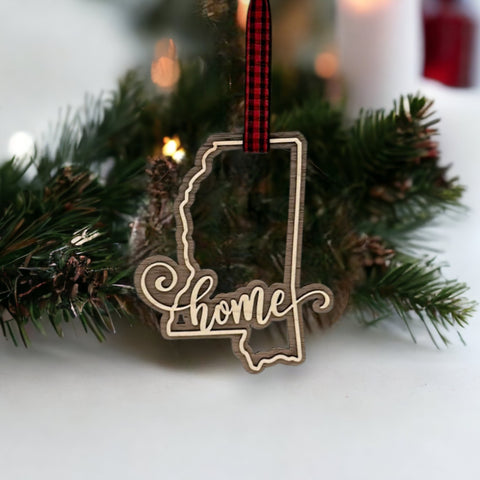 Mississippi Home Double Layer Ornament