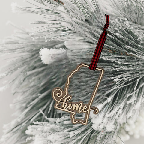 Mississippi Home Double Layer Ornament