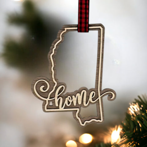 Mississippi Home Double Layer Ornament