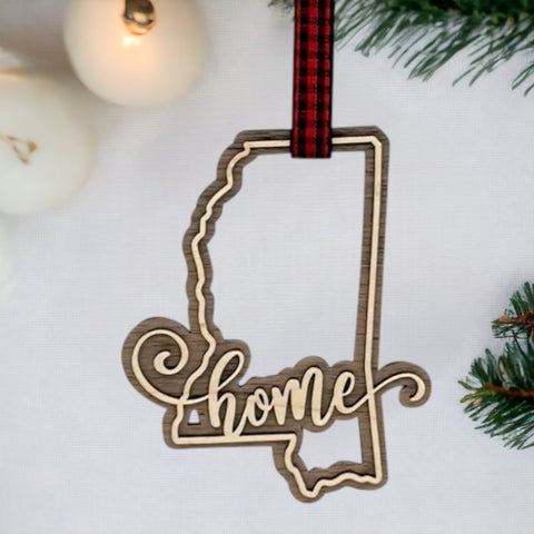 Mississippi Home Double Layer Ornament