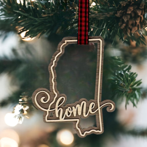 Mississippi Home Double Layer Ornament