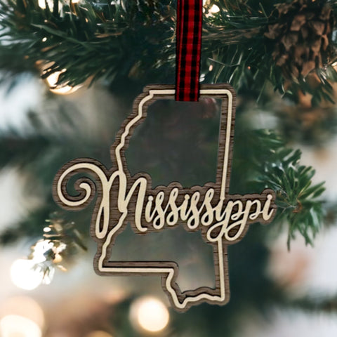 Mississippi Double Layer Ornament