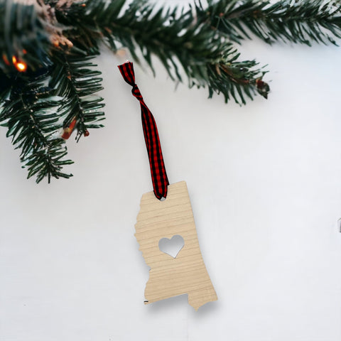 Mississippi Heart Ornament