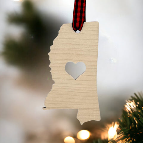 Mississippi Heart Ornament