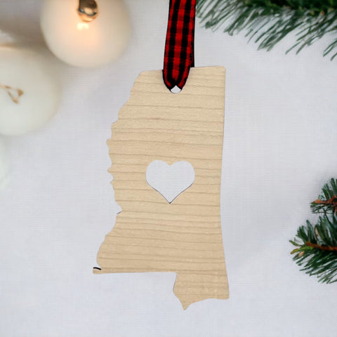 Mississippi Heart Ornament