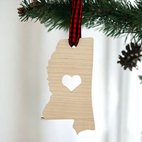 Mississippi Heart Ornament