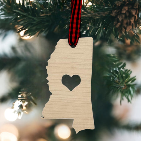 Mississippi Heart Ornament