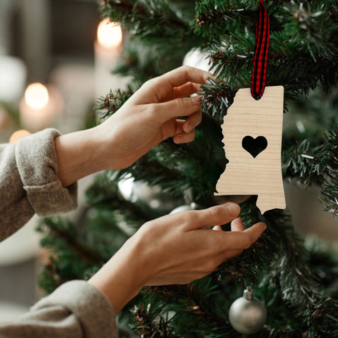 Mississippi Heart Ornament