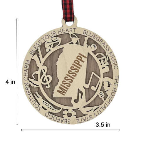 Dazzle your tree with Mississippi magic! Our Highlights Ornament captures the soul of the Magnolia State in every detail. Elevate your holiday with Southern charm and iconic moments.