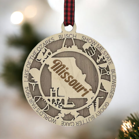Deck the halls with a touch of Show-Me State flair!  Our Missouri Highlights Ornament is a festive must-have, showcasing iconic moments and timeless charm. Add a dash of Missouri magic to your holiday! 