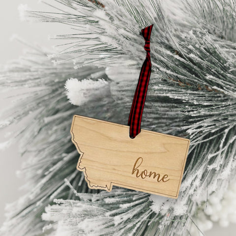 Montana Home Script Ornament