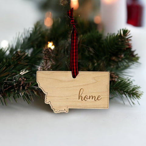 Montana Home Script Ornament