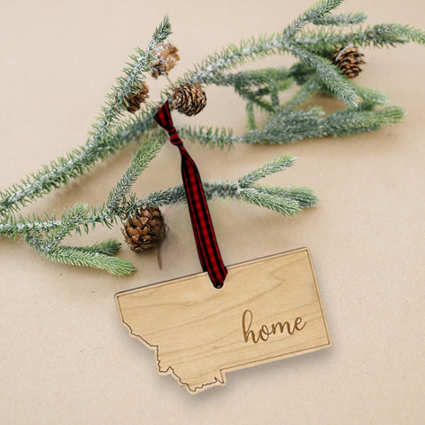 Montana Home Script Ornament