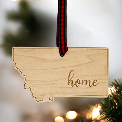 Montana Home Script Ornament