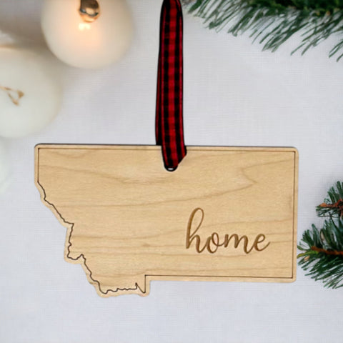 Montana Home Script Ornament