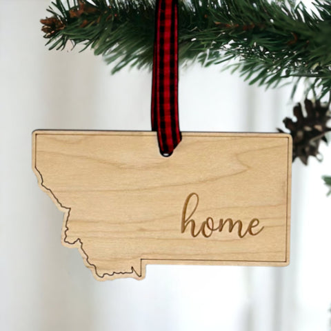Montana Home Script Ornament