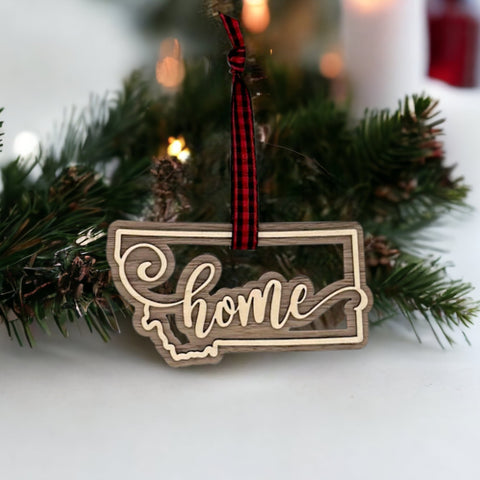 Montana Home Double Layer Ornament