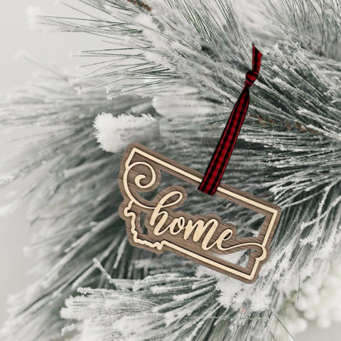 Montana Home Double Layer Ornament