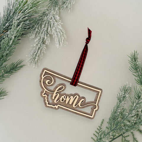 Montana Home Double Layer Ornament