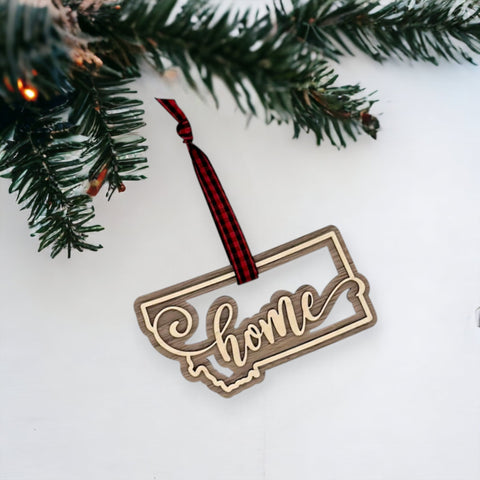 Montana Home Double Layer Ornament
