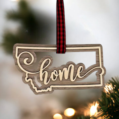 Montana Home Double Layer Ornament